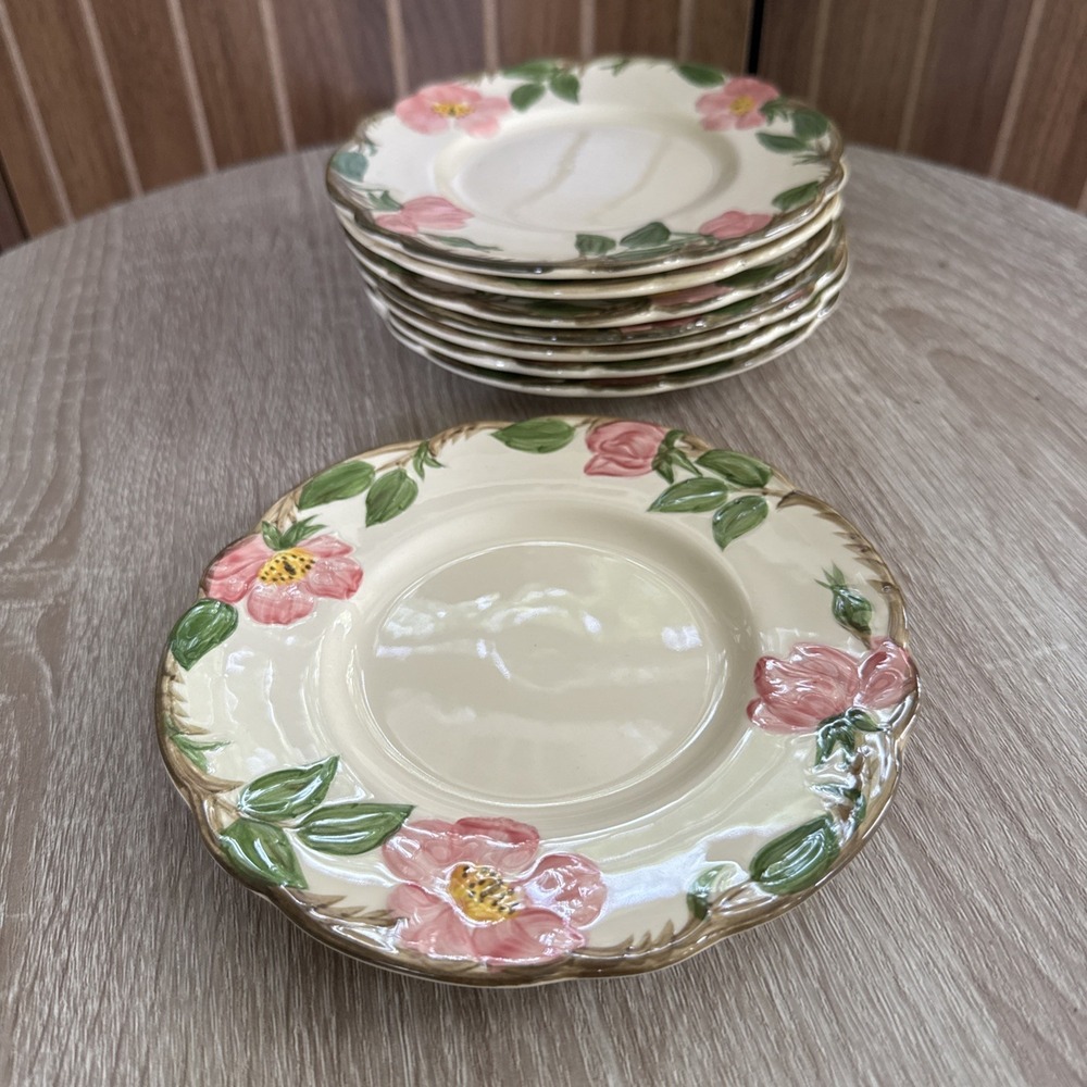 Franciscan Dessert Rose 6.25" Bread Plate set of 8 MINT
